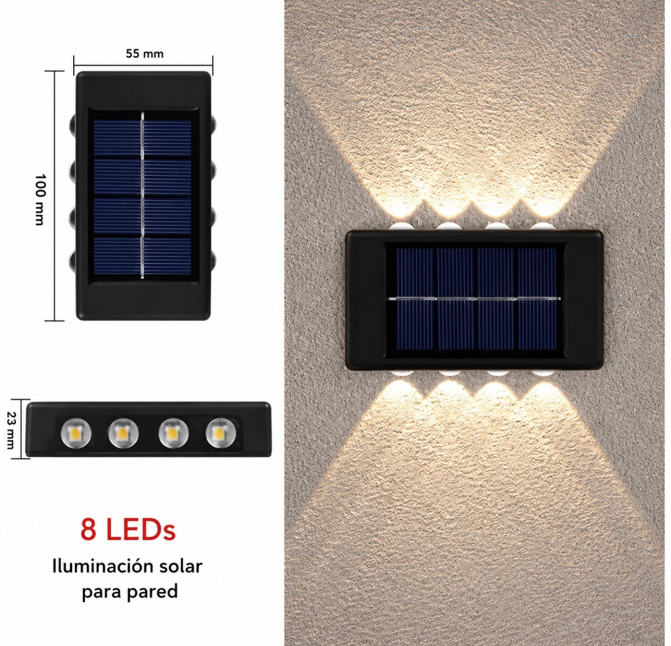 Lámpara Solar LED Marketrova™ | Iluminación Exterior Impermeable IP65 para Jardín y Escaleras
